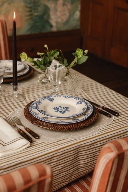 A relaxed dining table arranged for a shared meal